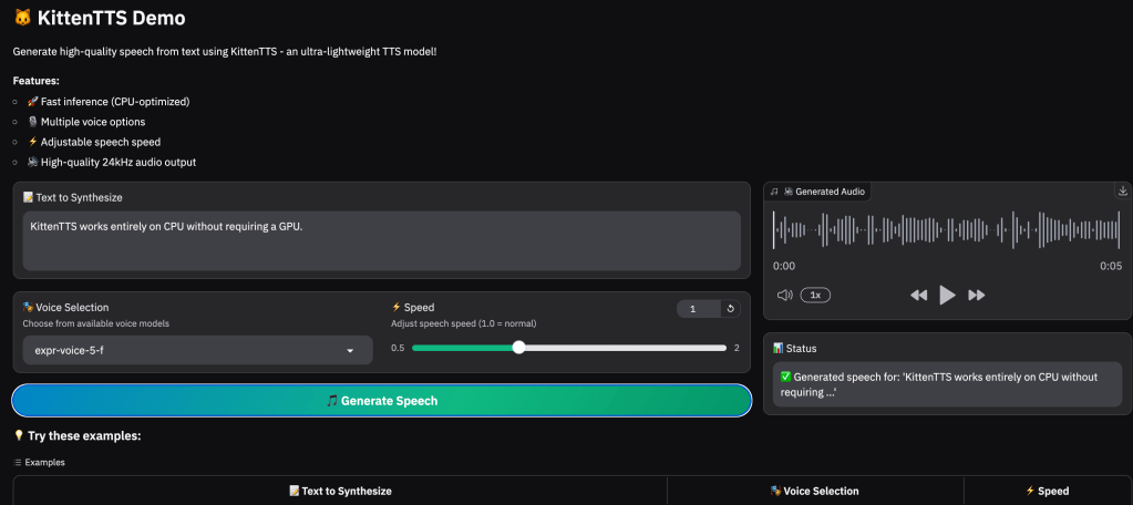 Explore KittenTTS with Gradio: Easy&nbsp;Text-to-Speech
